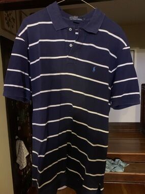 Ralph Lauren Navy Polo with White Stripes